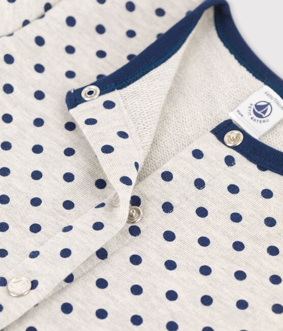 Cardigan en molleton enfant fille gris BELUGA/bleu MEDIEVAL