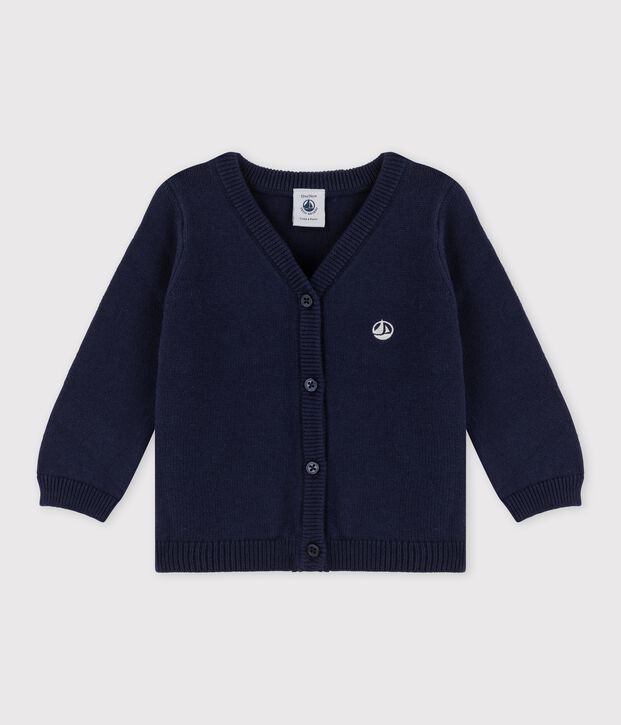 Cardigan en tricot b&eacute;b&eacute; bleu marine
