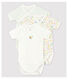 Lot de 3 bodies croisés manches courtes bébé en coton biologique