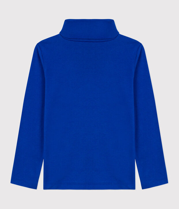Sous-pull enfant en coton uni bleu