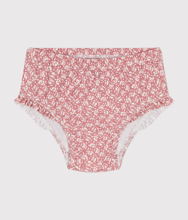 Culotte de bain b&eacute;b&eacute; rose/blanc