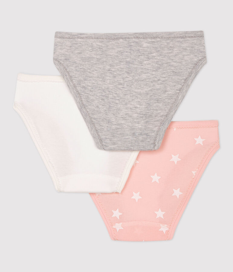 Lot de 3 culottes imprim&eacute; &eacute;toiles petite fille en coton multicouleur