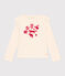 Tee-shirt manches longues en coton enfant fille écru AVALANCHE
