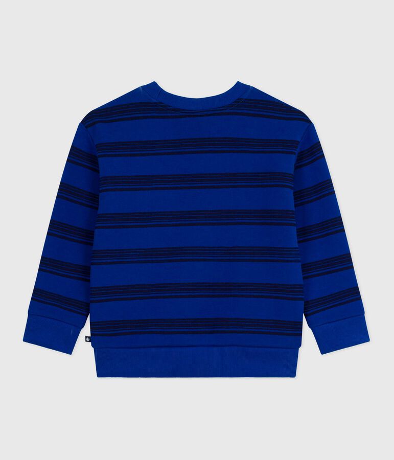 Sweatshirt enfant en coton &agrave; rayures bleu OLYMPIC+SOIR