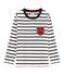 Tee-shirt manches longues enfant garçon blanc MARSHMALLOW/bleu SMOKING