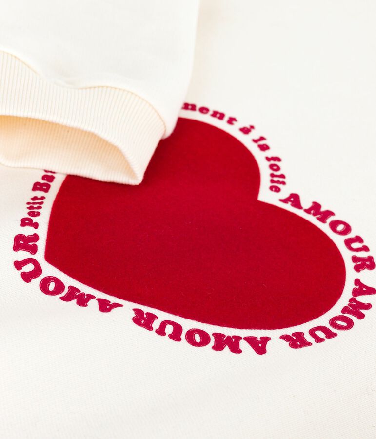 Sweatshirt femme en coton &eacute;cru