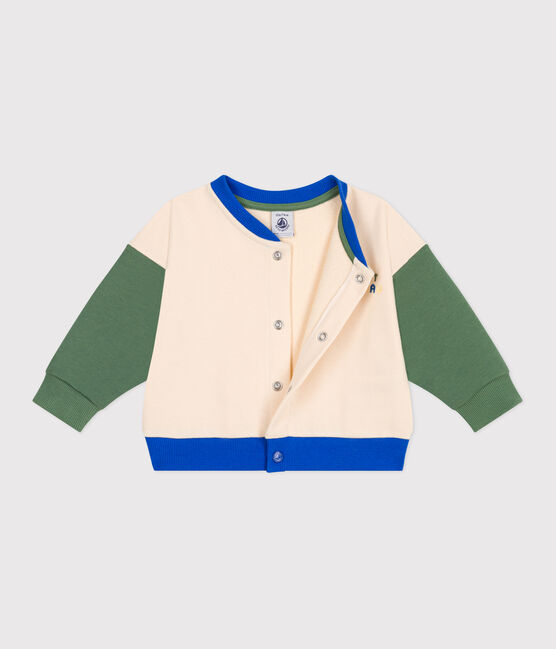 Veste teddy bébé en coton colorblock AVALANCHE/ PALMERAIE