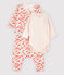 Ensemble 3 pièces rose bébé en coton biologique blanc MARSHMALLOW/blanc MULTICO