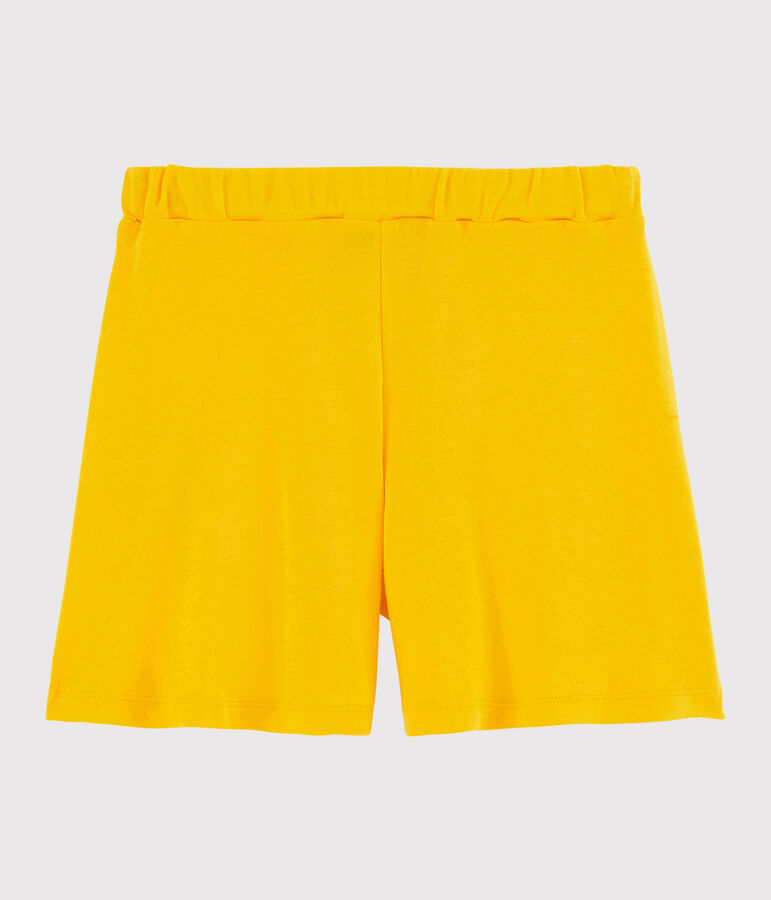 Short en coton enfant fille jaune JAUNE