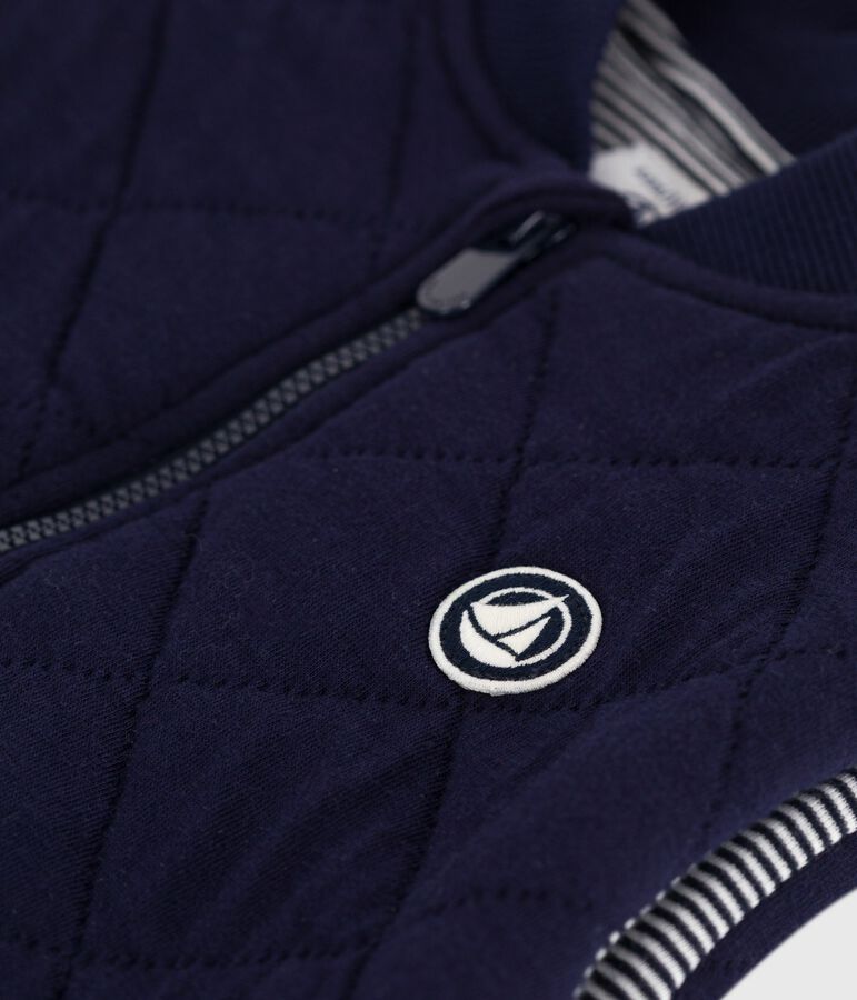 Gilet enfant en coton sans manche uni bleu SOIR