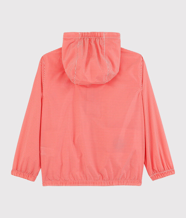 Coupe vent en polyester recycl&eacute; enfant fille - gar&ccedil;on rose/blanc