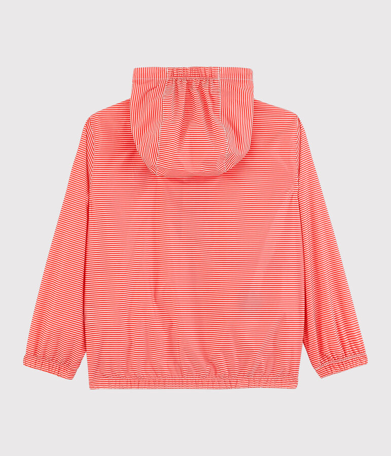 Coupe vent en polyester recycl&eacute; enfant fille - gar&ccedil;on rose GROSEILLER/blanc MARSHMALLOW