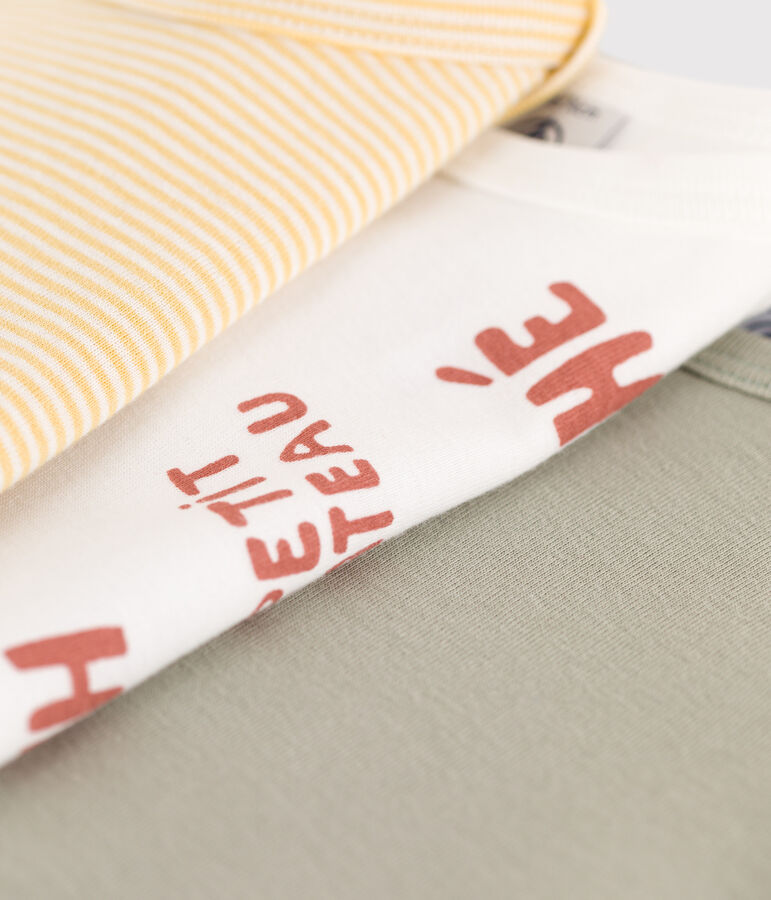 Lot de 3 bodies manches courtes b&eacute;b&eacute; en coton multicouleur