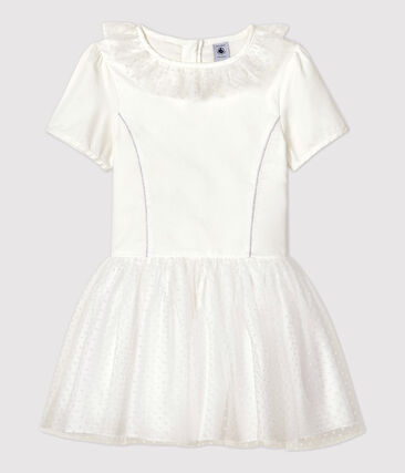 PETIT BATEAU - Robe cérémonie en satin et tulle enfant fille