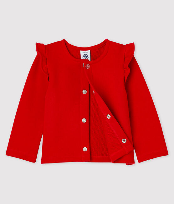 Cardigan en molleton bébé fille rouge TERKUIT