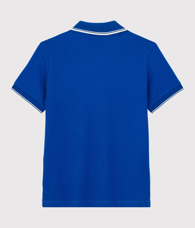 Polo manches courtes enfant gar&ccedil;on bleu