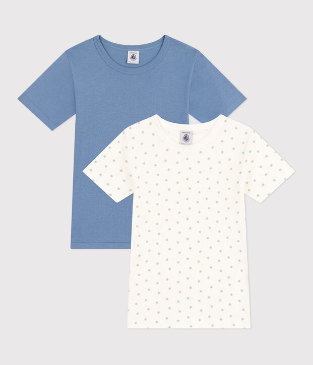Lot de 2 tee-shirts &agrave; manches courtes &eacute;toile en coton enfant multicouleur