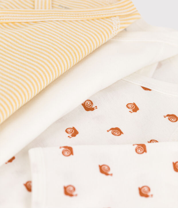 Lot de 3 bodies manches longues b&eacute;b&eacute; en coton multicouleur