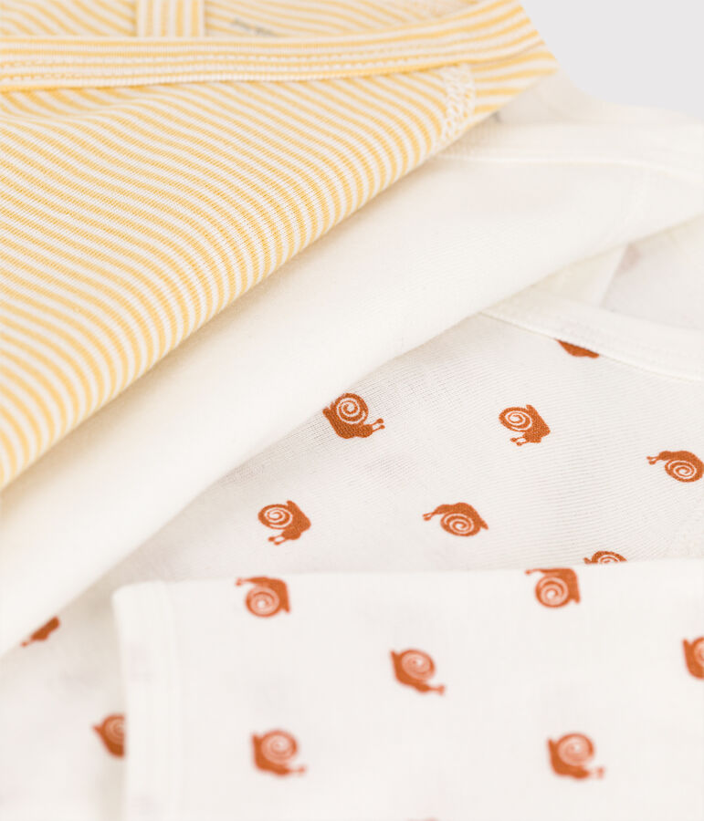 Lot de 3 bodies manches longues b&eacute;b&eacute; en coton multicouleur