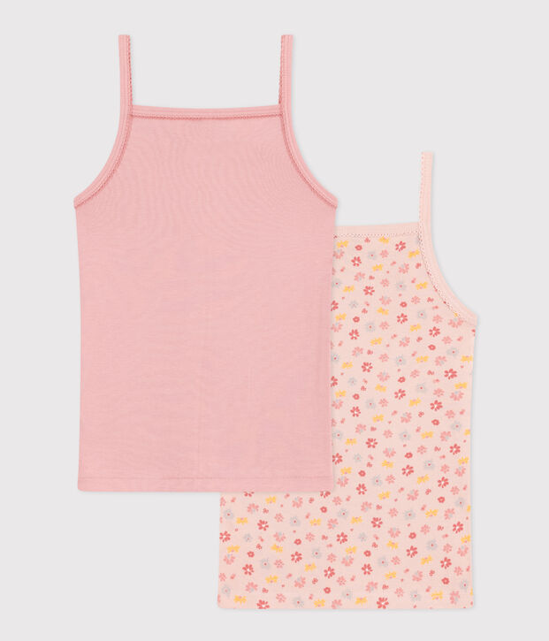 Lot de 2 chemises &agrave; bretelles fleur en coton enfant multicouleur
