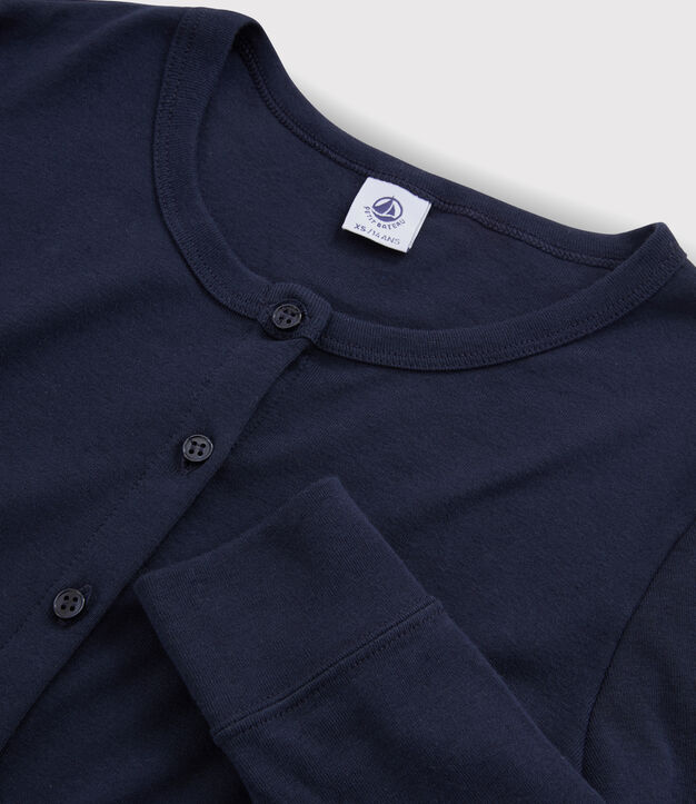Cardigan iconique en coton Femme bleu marine