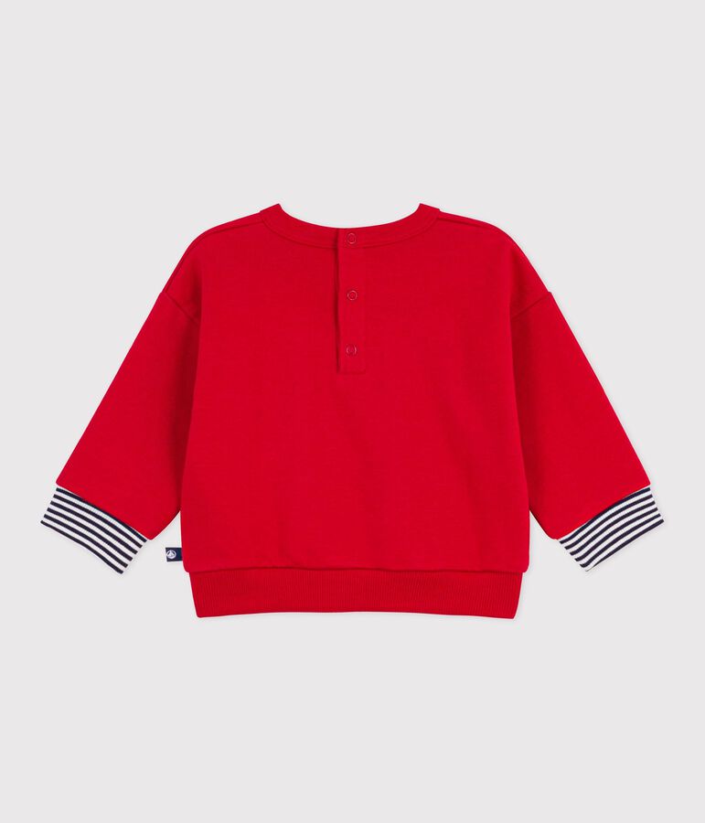 Sweatshirt b&eacute;b&eacute; en coton &agrave; motifs rouge POMPEI