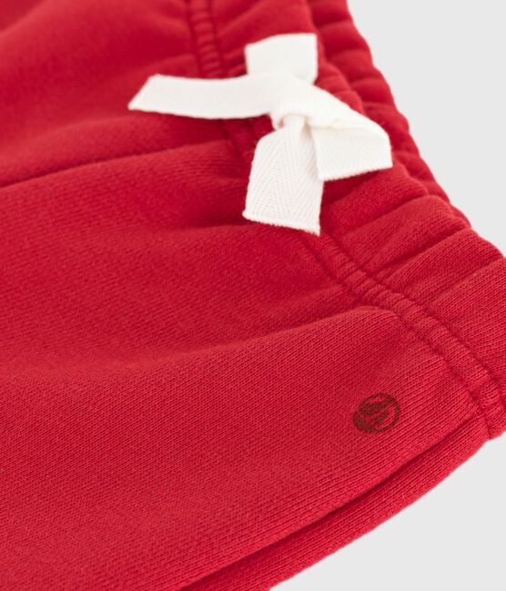 Pantalon bébé en coton uni rouge POMPEI