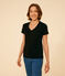 Tee-shirt LE DROIT col V en coton Femme bleu SMOKING