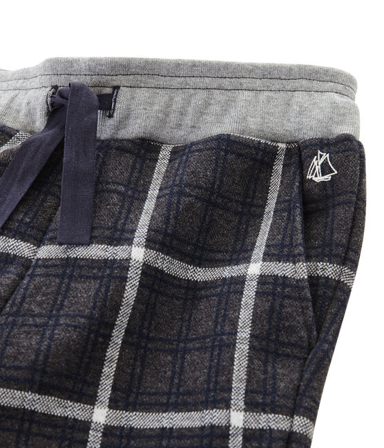 Pantalon maille à carreaux enfant garçon noir CITY/bleu SMOKING/ MARSHMALLOW