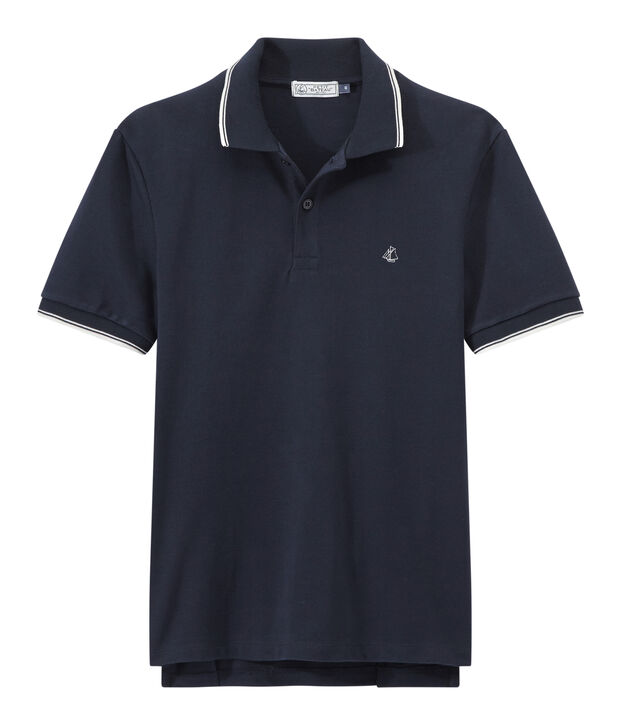 Polo manches courtes homme bleu