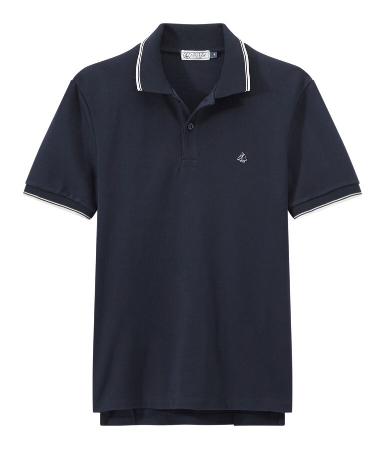 Polo manches courtes homme bleu
