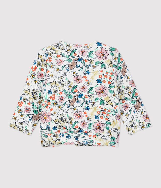 Cardigan matelass&eacute; b&eacute;b&eacute;. blanc/multicouleur