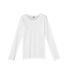 T-shirt fille manches longues uni à point cocotte