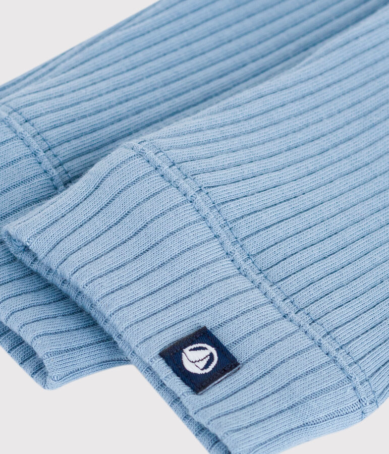 Legging b&eacute;b&eacute; en coton uni bleu ADRIATIC