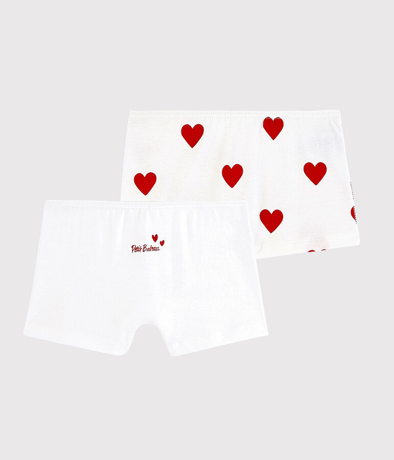 Lot de 2 shorties c&oelig;ur petite fille en coton variante 1