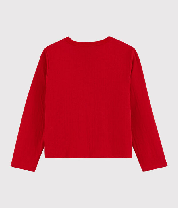 Cardigan en tubique enfant fille rouge