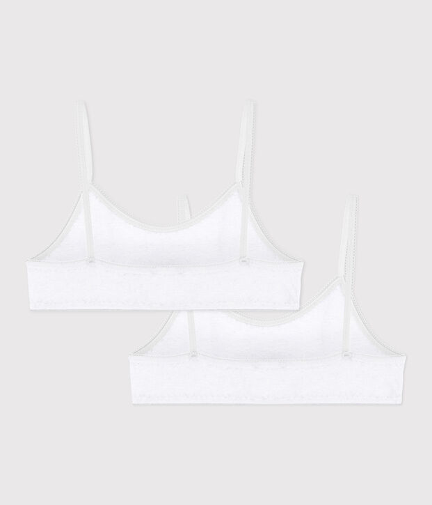 Lot de 2 brassi&egrave;res blanches petite fille multicouleur