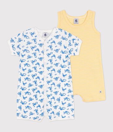 PETIT BATEAU - Lot de 2 combicourts bébé en coton