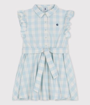 PETIT BATEAU - Robe manches courtes en popeline enfant fille