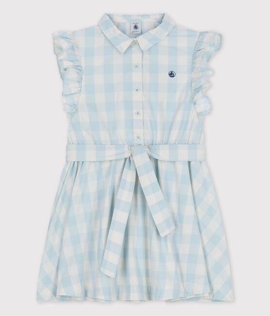 Robe manches courtes en popeline enfant fille BOLDAIR/ MARSHMALLOW