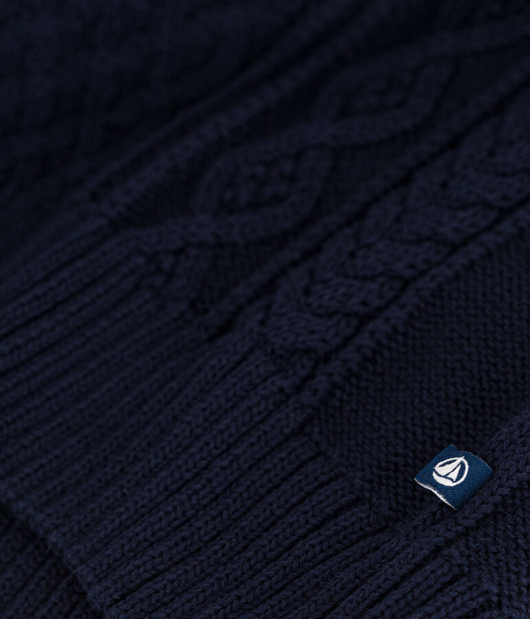 Pull irlandais en coton enfant fille / gar&ccedil;on bleu SMOKING