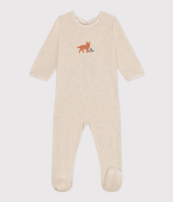 Pyjama en velours bébé  beige MONTELIMAR CHINE