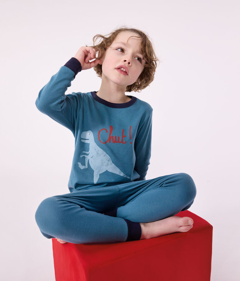 Pyjama enfant en coton manches longues dinosaure vert DRAGONFLY