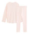 Pyjama petite fille en côte rose FLEUR