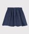Jupe courte en denim uni motif &eacute;toiles bleu