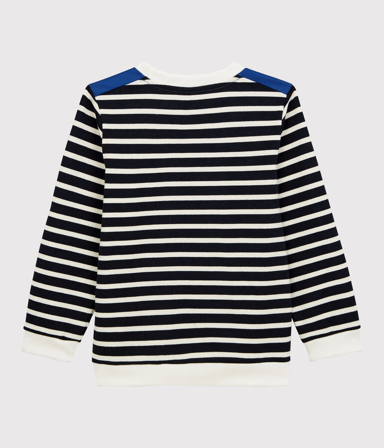 Sweatshirt en jersey enfant gar&ccedil;on bleu/blanc