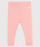Legging bébé fille en côte 1x1 unie rose CHEEK