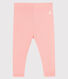 Legging bébé fille en côte 1x1 unie