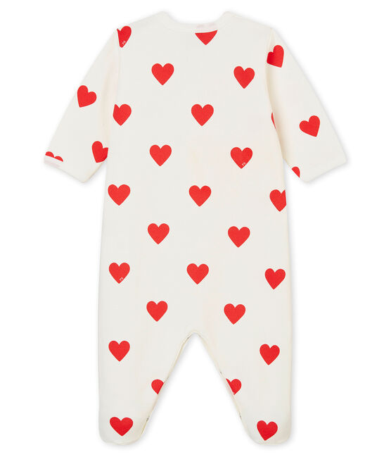 Dors Bien cœur bébé fille en molleton blanc MARSHMALLOW/rouge TERKUIT