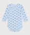 Body croisés manches longues en coton bébé bleu TOUDOU/ ALASKA